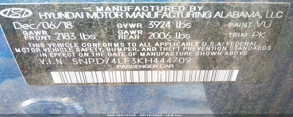 5NPD74LF3KH444709 2019 HYUNDAI ELANTRA photo no. 9