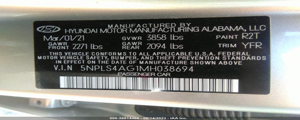5NPLS4AG1MH038694 2021 HYUNDAI ELANTRA photo no. 9