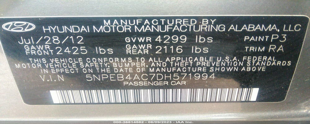5NPEB4AC7DH571994 2013 HYUNDAI SONATA photo no. 9