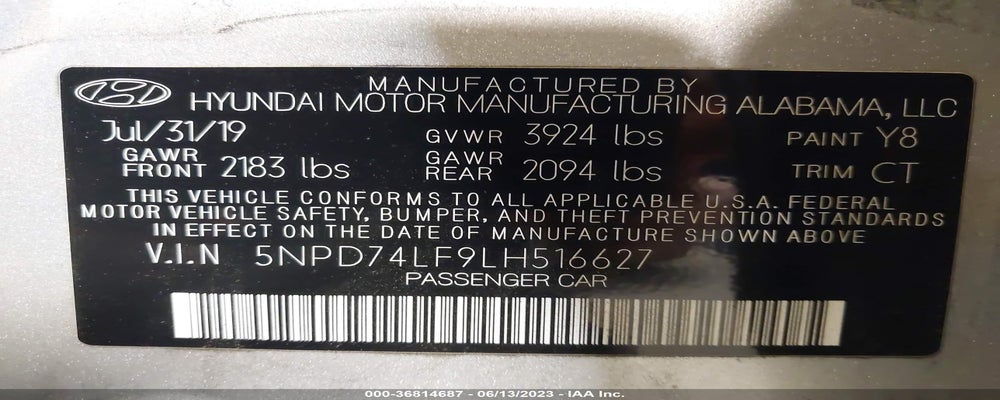 5NPD74LF9LH516627 2020 HYUNDAI ELANTRA photo no. 9