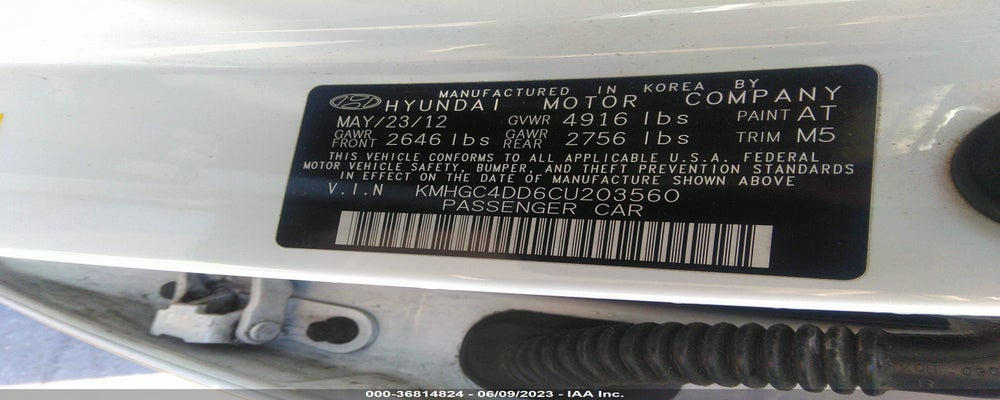KMHGC4DD6CU203560 2012 HYUNDAI GENESIS photo no. 9