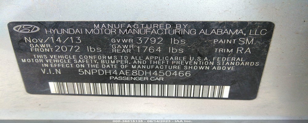 5NPDH4AE8DH450466 2013 HYUNDAI ELANTRA photo no. 9