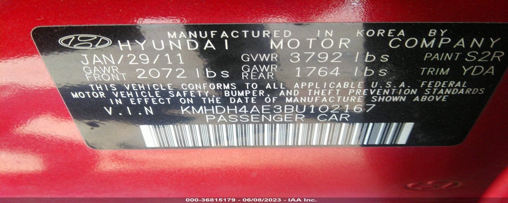 KMHDH4AE3BU102167 2011 HYUNDAI ELANTRA photo no. 9