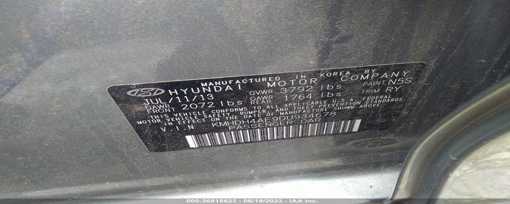 KMHDH4AE9DU934678 2013 HYUNDAI ELANTRA photo no. 9