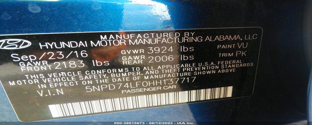 5NPD74LF0HH137717 2017 HYUNDAI ELANTRA photo no. 9