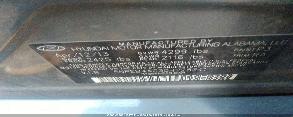 5NPEB4AC3DH728341 2013 HYUNDAI SONATA photo no. 9