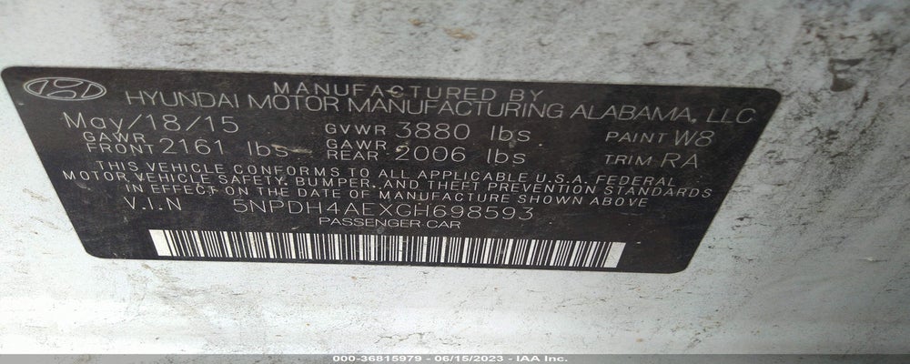 5NPDH4AEXGH698593 2016 HYUNDAI ELANTRA photo no. 9