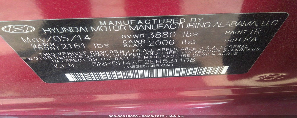 5NPDH4AE2EH531108 2014 HYUNDAI ELANTRA photo no. 9