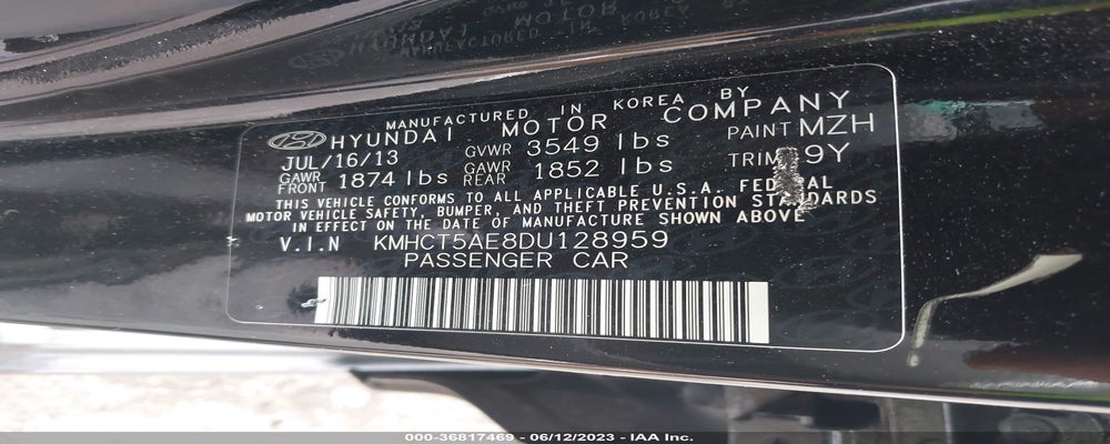 KMHCT5AE8DU128959 2013 HYUNDAI ACCENT photo no. 9