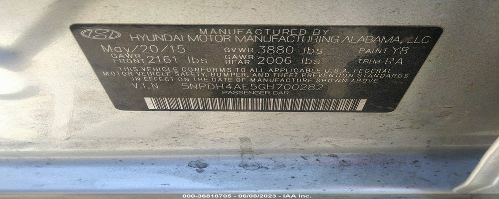 5NPDH4AE5GH700282 2016 HYUNDAI ELANTRA photo no. 9