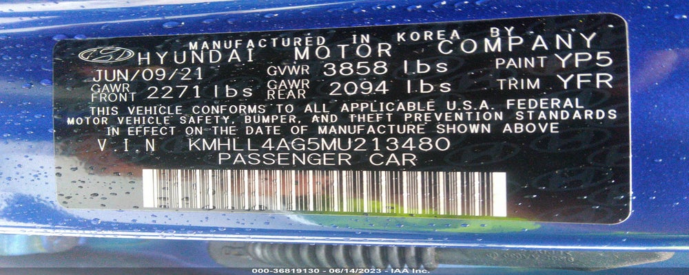 KMHLL4AG5MU213480 2021 HYUNDAI ELANTRA photo no. 9