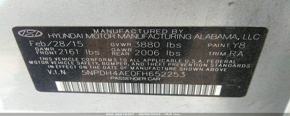 5NPDH4AE0FH652253 2015 HYUNDAI ELANTRA photo no. 9