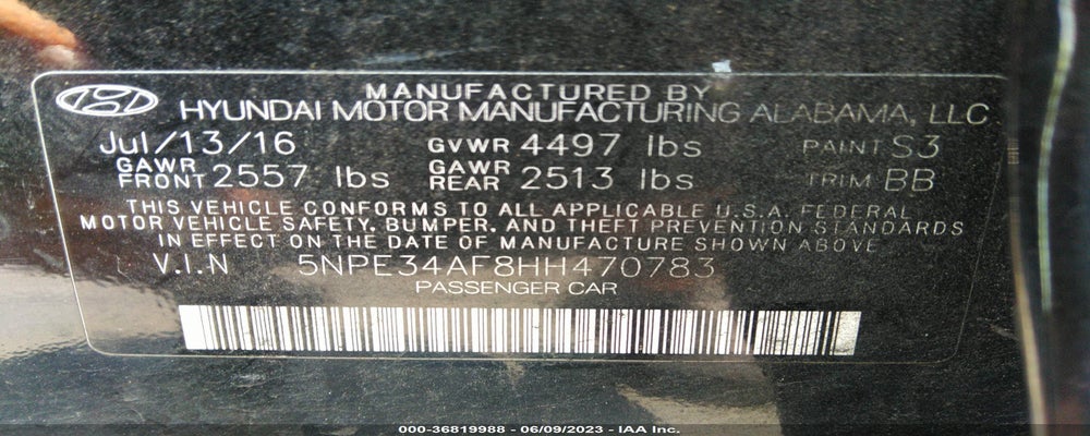 5NPE34AF8HH470783 2017 HYUNDAI SONATA photo no. 9