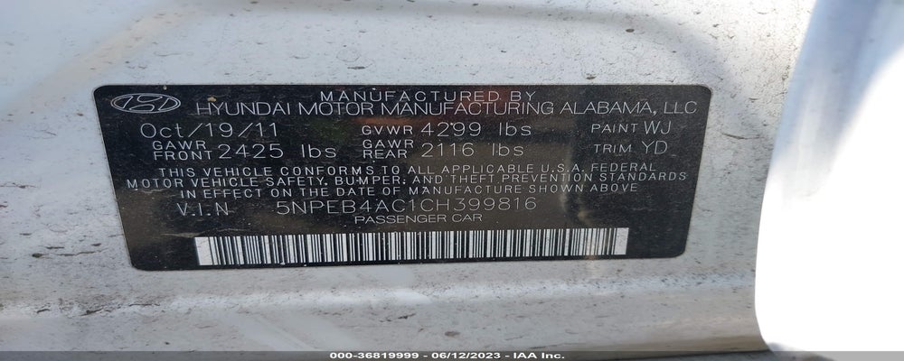 5NPEB4AC1CH399816 2012 HYUNDAI SONATA photo no. 9