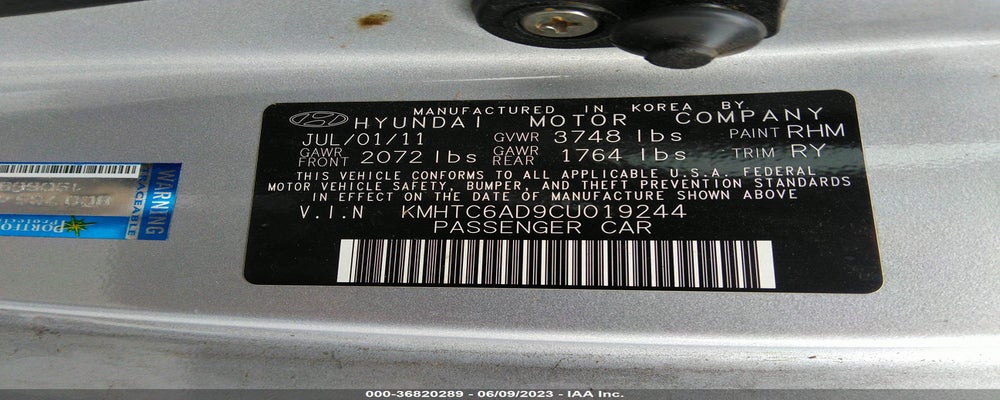 KMHTC6AD9CU019244 2012 HYUNDAI VELOSTER photo no. 9