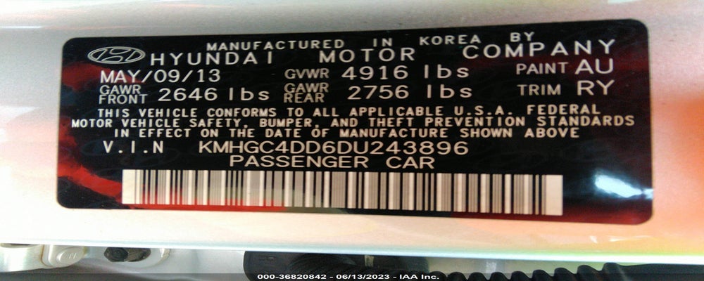 KMHGC4DD6DU243896 2013 HYUNDAI GENESIS photo no. 9