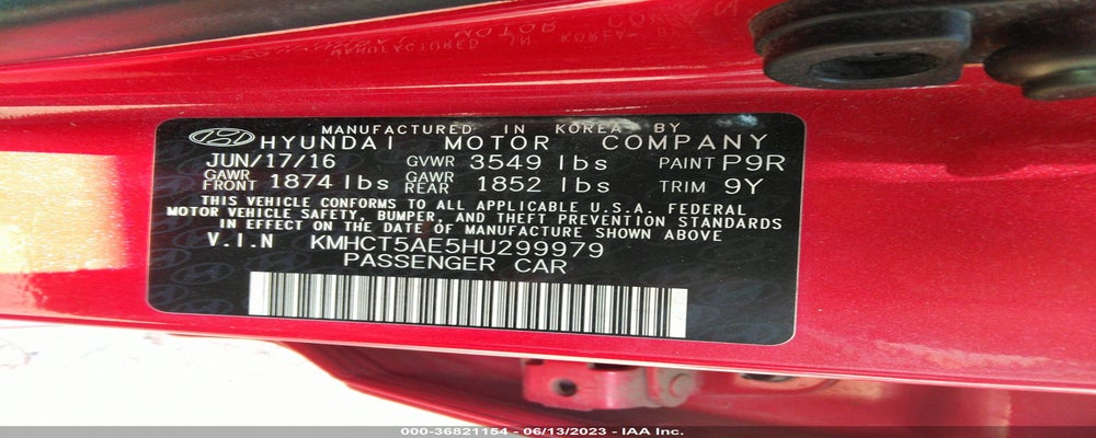 KMHCT5AE5HU299979 2017 HYUNDAI ACCENT photo no. 9