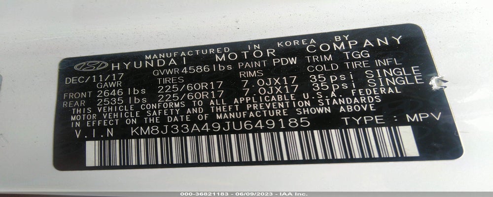 KM8J33A49JU649185 2018 HYUNDAI TUCSON photo no. 9
