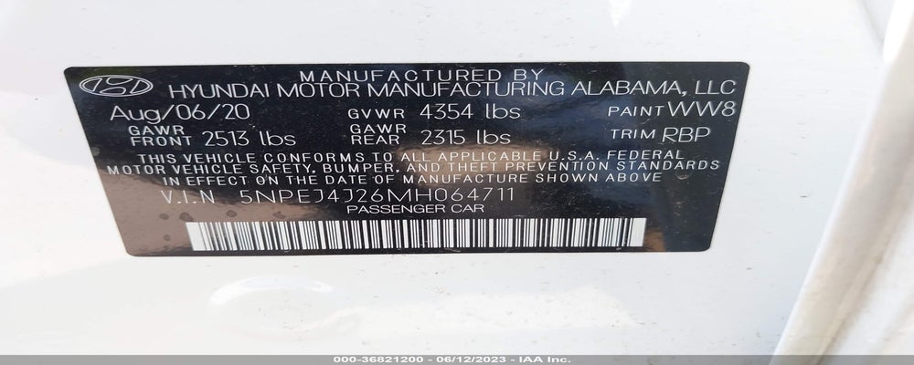 5NPEJ4J26MH064711 2021 HYUNDAI SONATA photo no. 9