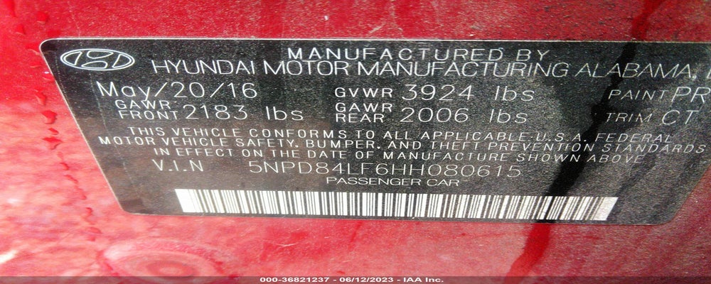 5NPD84LF6HH080615 2017 HYUNDAI ELANTRA photo no. 9