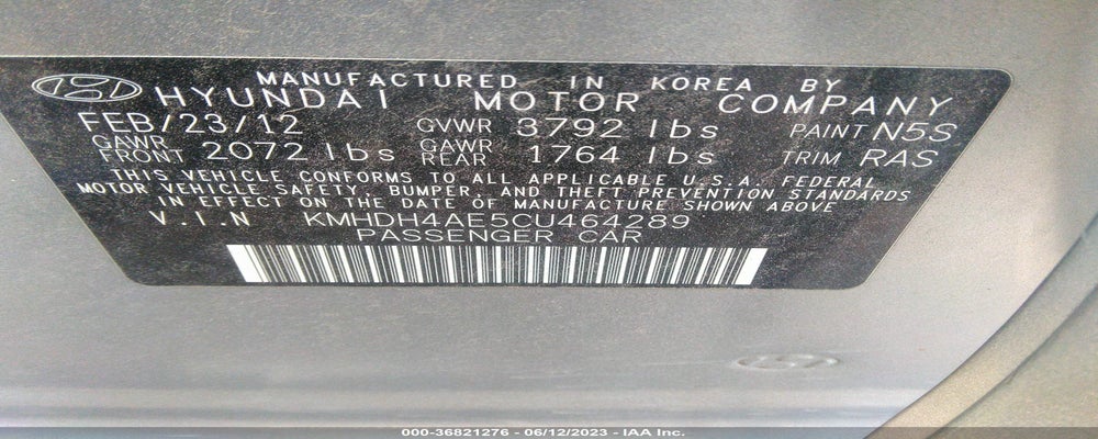 KMHDH4AE5CU464289 2012 HYUNDAI ELANTRA photo no. 9