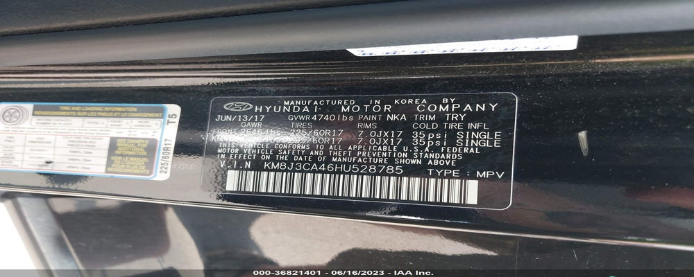 KM8J3CA46HU528785 2017 HYUNDAI TUCSON photo no. 9