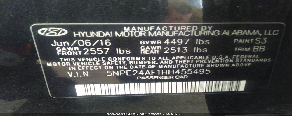 5NPE24AF1HH455495 2017 HYUNDAI SONATA photo no. 9
