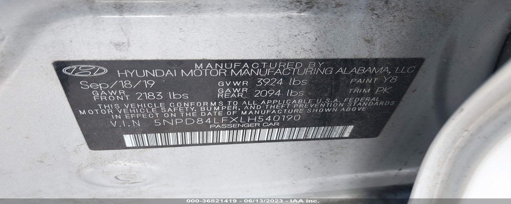 5NPD84LFXLH540190 2020 HYUNDAI ELANTRA photo no. 9