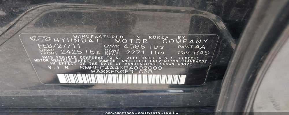 KMHEC4A4XBA002000 2011 HYUNDAI SONATA photo no. 9
