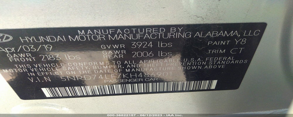 5NPD74LF7KH486901 2019 HYUNDAI ELANTRA photo no. 9