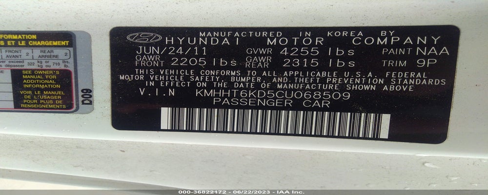 KMHHT6KD5CU068509 2012 HYUNDAI GENESIS COUPE photo no. 9