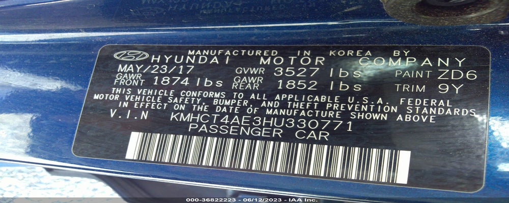 KMHCT4AE3HU330771 2017 HYUNDAI ACCENT photo no. 9