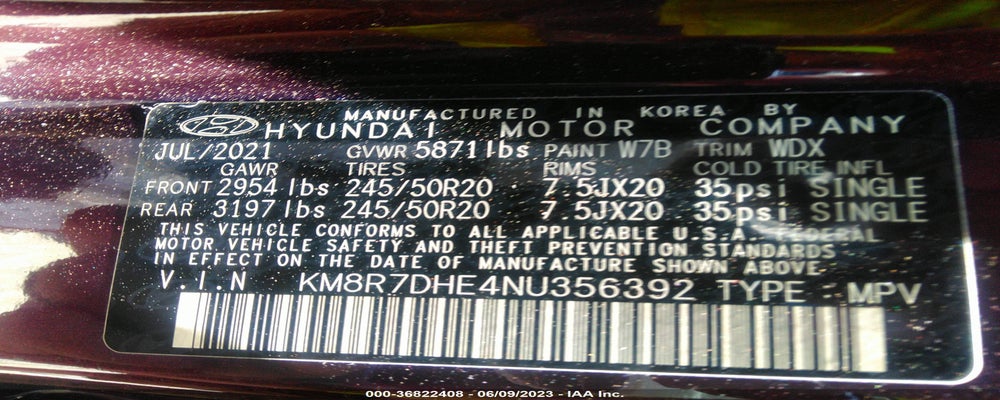 KM8R7DHE4NU356392 2022 HYUNDAI PALISADE photo no. 9