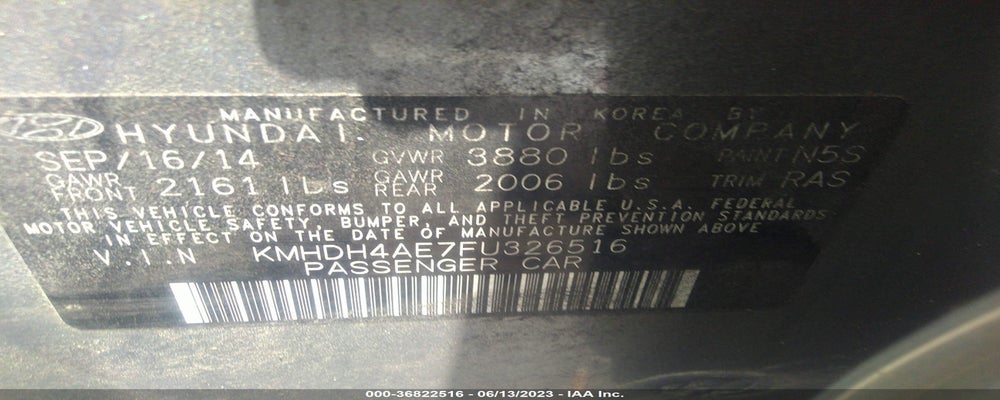 KMHDH4AE7FU326516 2015 HYUNDAI ELANTRA photo no. 9