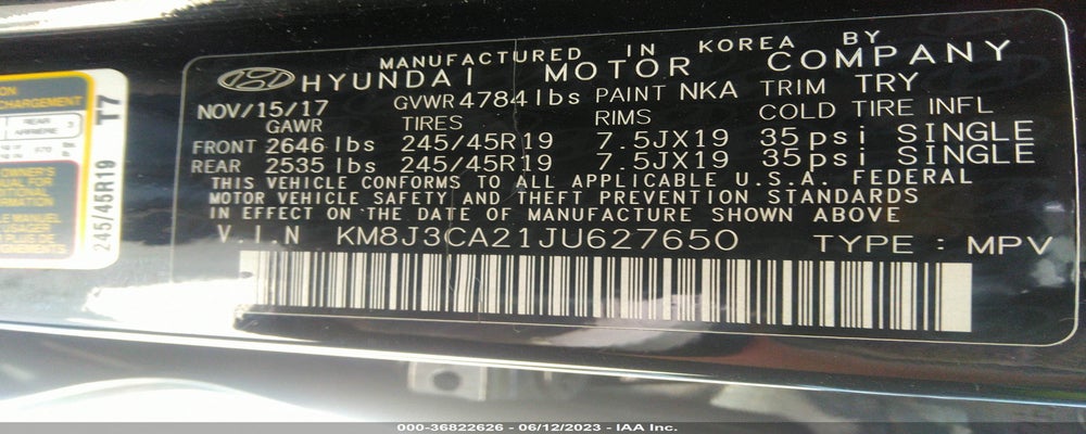 KM8J3CA21JU627650 2018 HYUNDAI TUCSON photo no. 9