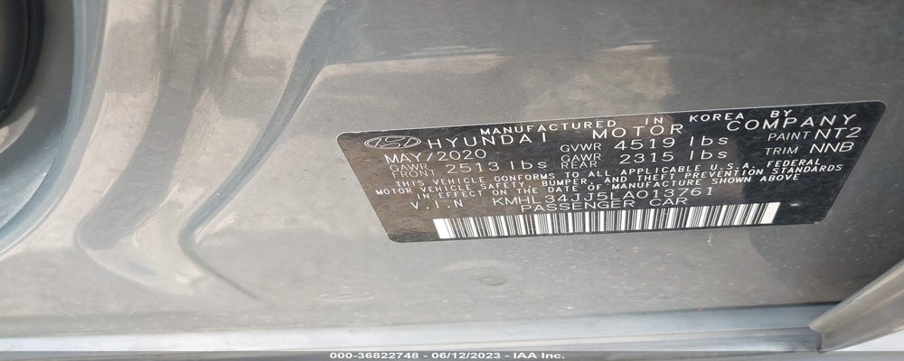 KMHL34JJ5LA013761 2020 HYUNDAI SONATA HYBRID photo no. 9
