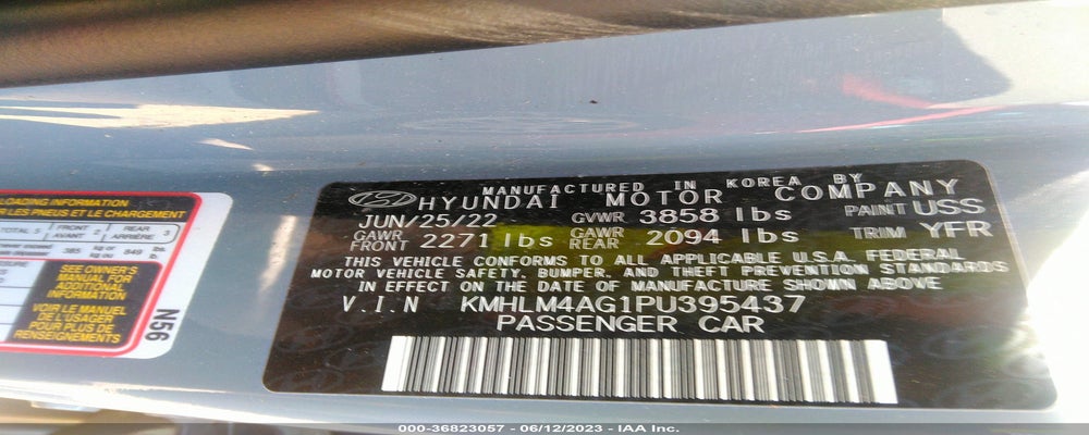 KMHLM4AG1PU395437 2023 HYUNDAI ELANTRA photo no. 9