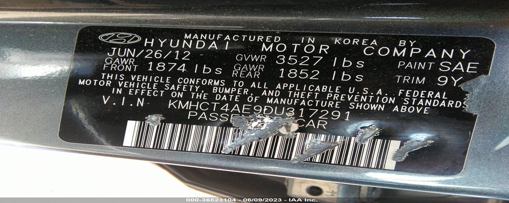 KMHCT4AE9DU317291 2013 HYUNDAI ACCENT photo no. 9