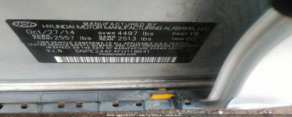 5NPE24AF4FH118641 2015 HYUNDAI SONATA photo no. 9