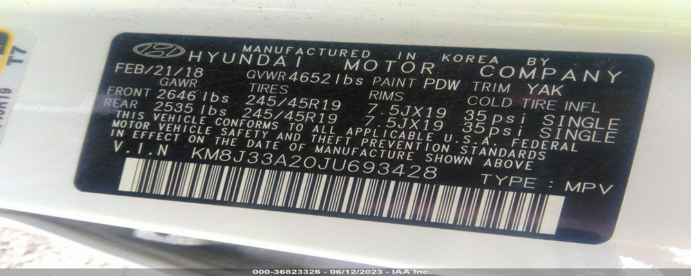 KM8J33A20JU693428 2018 HYUNDAI TUCSON photo no. 9
