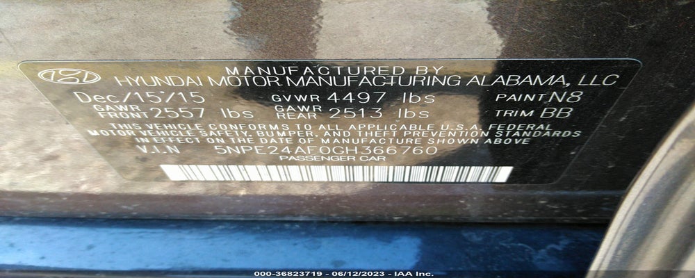 5NPE24AF0GH366760 2016 HYUNDAI SONATA photo no. 9