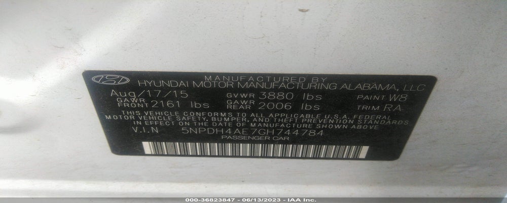 5NPDH4AE7GH744784 2016 HYUNDAI ELANTRA photo no. 9