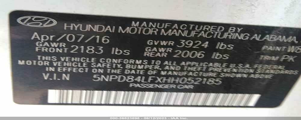 5NPD84LFXHH052185 2017 HYUNDAI ELANTRA photo no. 9