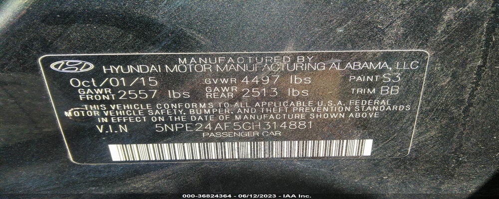 5NPE24AF5GH314881 2016 HYUNDAI SONATA photo no. 9