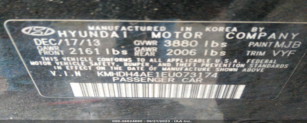KMHDH4AE1EU073174 2014 HYUNDAI ELANTRA photo no. 9