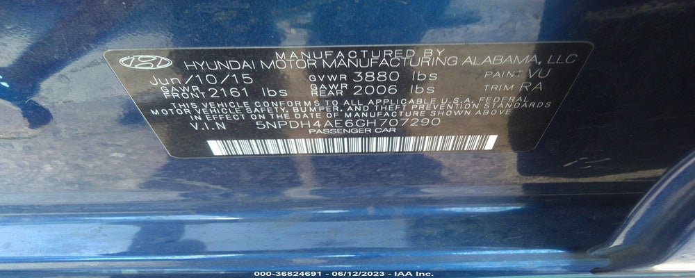 5NPDH4AE6GH707290 2016 HYUNDAI ELANTRA photo no. 9