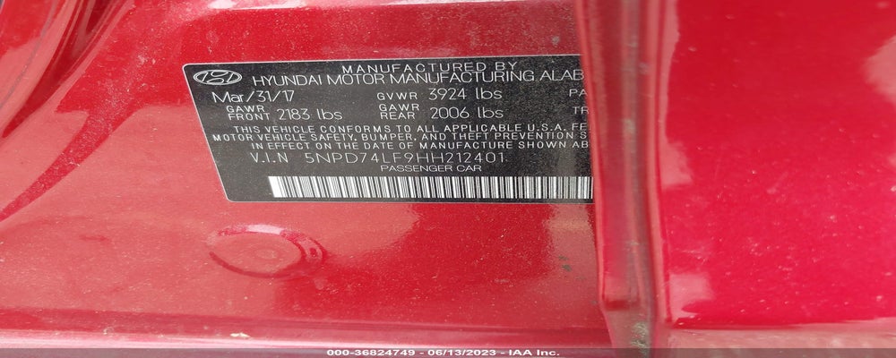 5NPD74LF9HH212401 2017 HYUNDAI ELANTRA photo no. 9