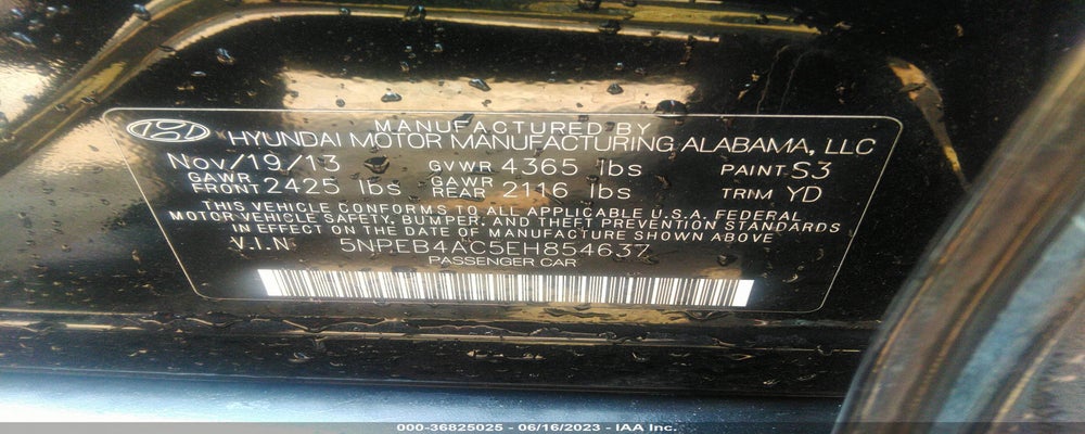 5NPEB4AC5EH854637 2014 HYUNDAI SONATA photo no. 9