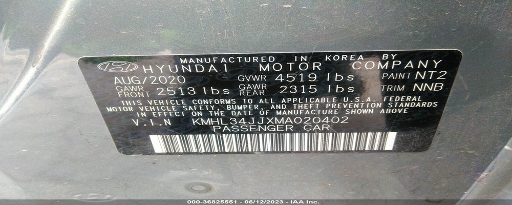 KMHL34JJXMA020402 2021 HYUNDAI SONATA HYBRID photo no. 9