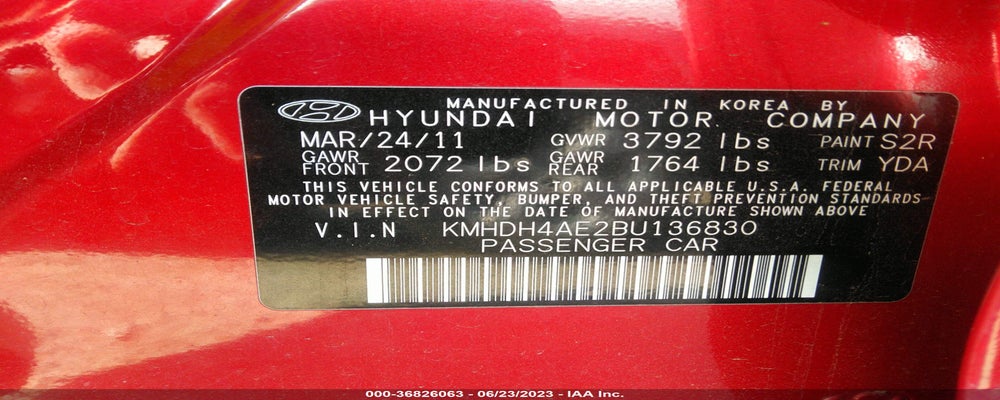 KMHDH4AE2BU136830 2011 HYUNDAI ELANTRA photo no. 9